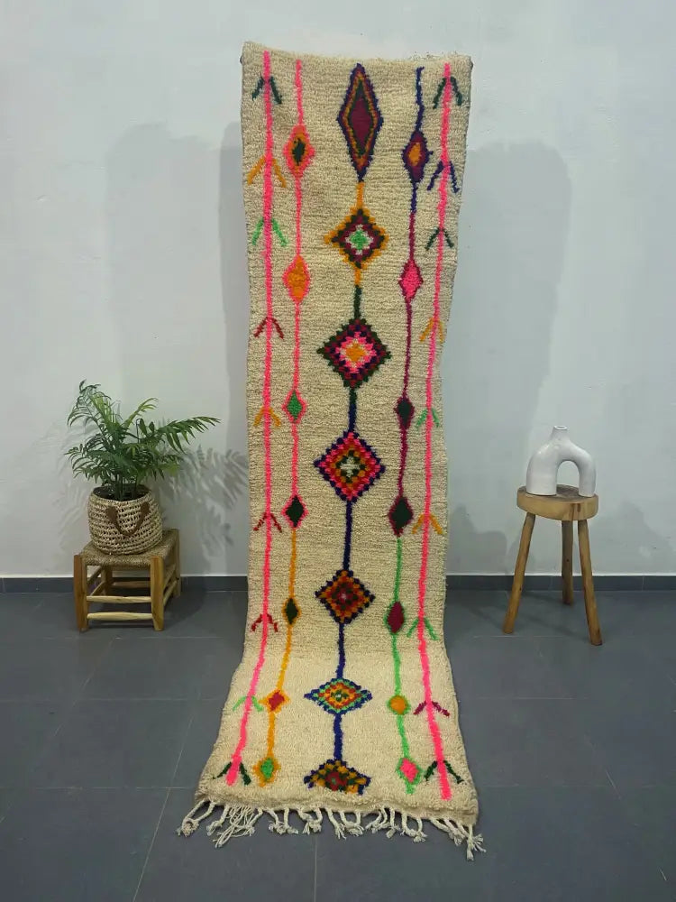 DecorBites™ Moroccan Handmade Azilal Rug 2.7m x 0.7m
