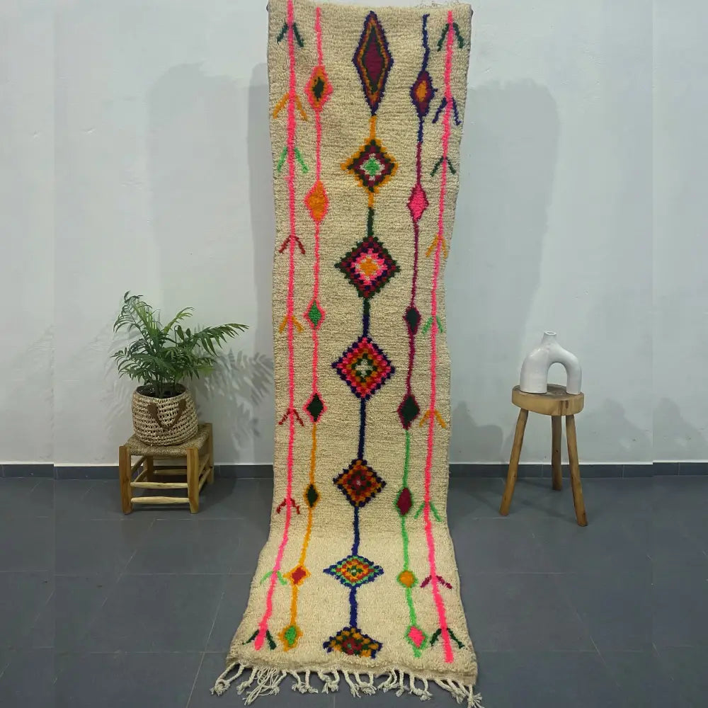 DecorBites™ Moroccan Handmade Azilal Rug 2.7m x 0.7m