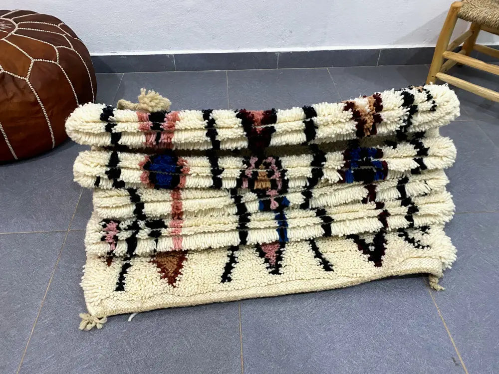 DecorBites™ Moroccan Handmade Beni Ouarain Rug 2.5m x 0.7m
