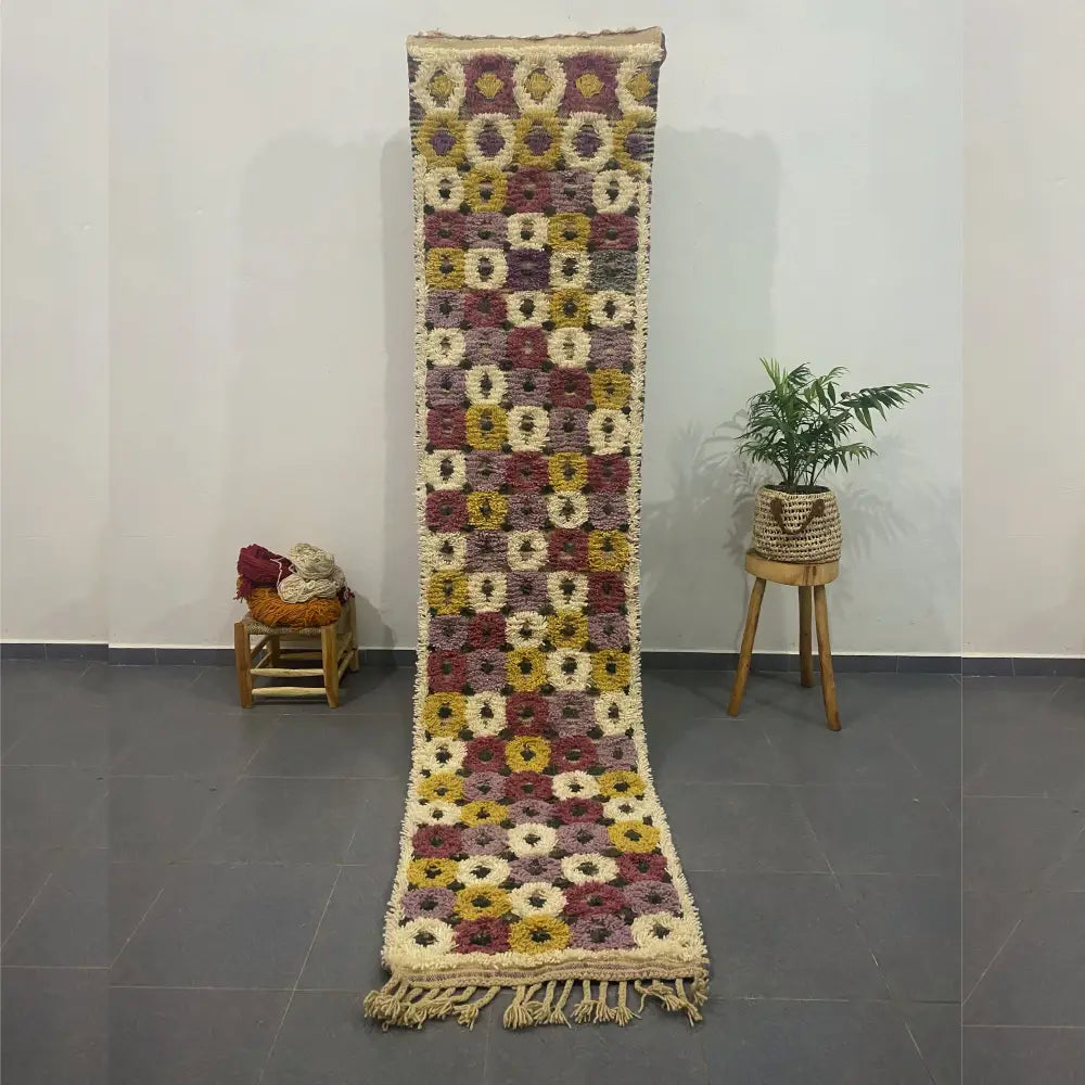 DecorBites™ Moroccan Handmade Beni Ouarain rug 2.7m x 0.7m