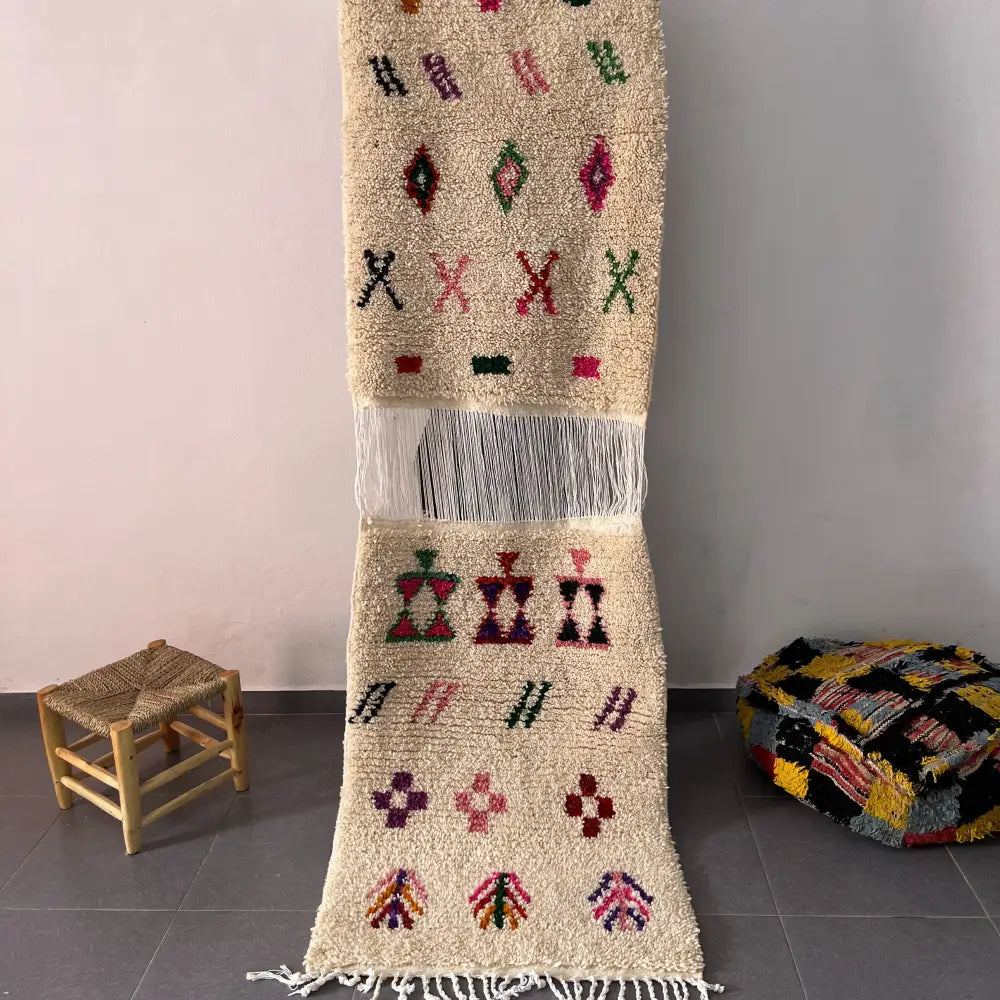 DecorBites™ Moroccan Handmade Small Beni Ouarain rug 1.10m / 80cm