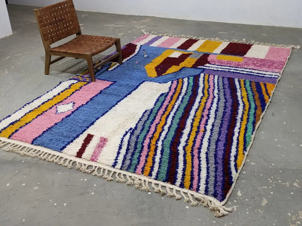 DecorBites™ سجادة أزيلال مغربية تقليدية مصنوعة يدوياً مقاس 304 × 210 سم