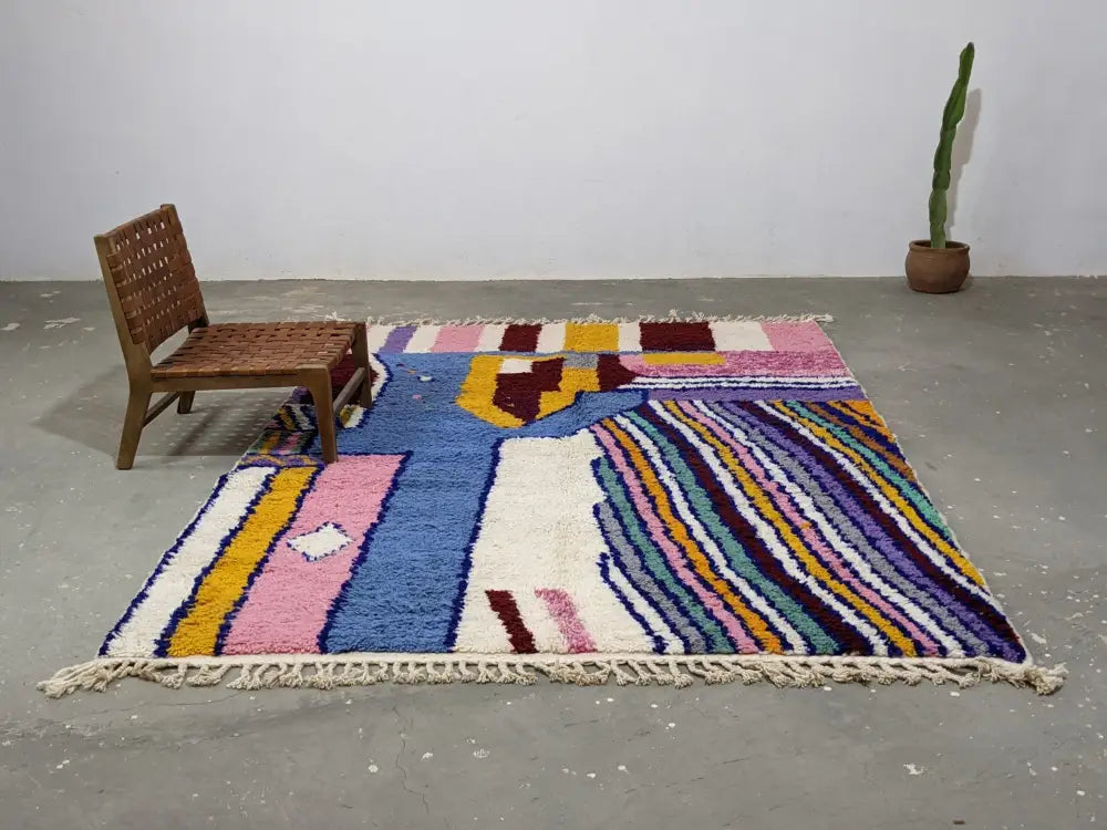 DecorBites™ سجادة أزيلال مغربية تقليدية مصنوعة يدوياً مقاس 304 × 210 سم
