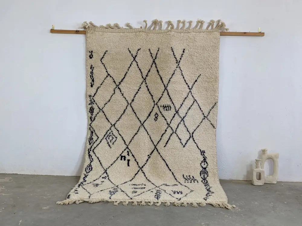 DecorBites™ Moroccan Handmade Traditional Beni Ouarain Rug 244 X 157 Cm