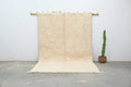 Cream-colored beni ouarain rug with geometric hexagonal pattern handmade wool moroccan traditional beni ouarain rug