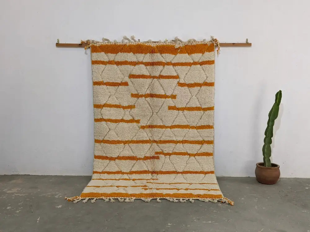 DecorBites™ Moroccan Handmade Traditional Berber Beni Ouarain Rug 248 X 158 Cm