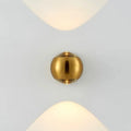 Decorbites™ moroccan modern black brass led wall lamp with gold-toned spherical brass led wall sconce and frosted diffuser