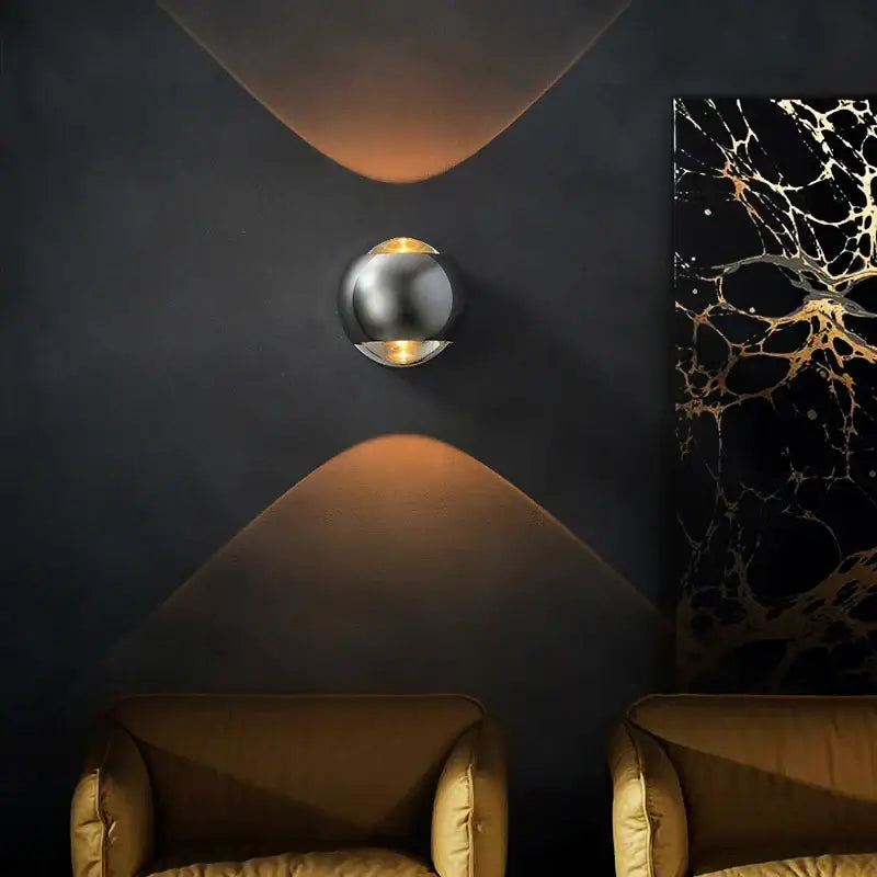 DecorBites™ Moroccan Modern Black Brass LED Wall Lamp