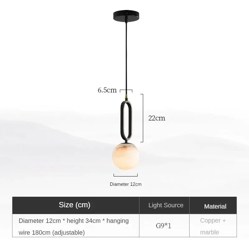DecorBites™ Moroccan Title: White Marble Hanging Lamp