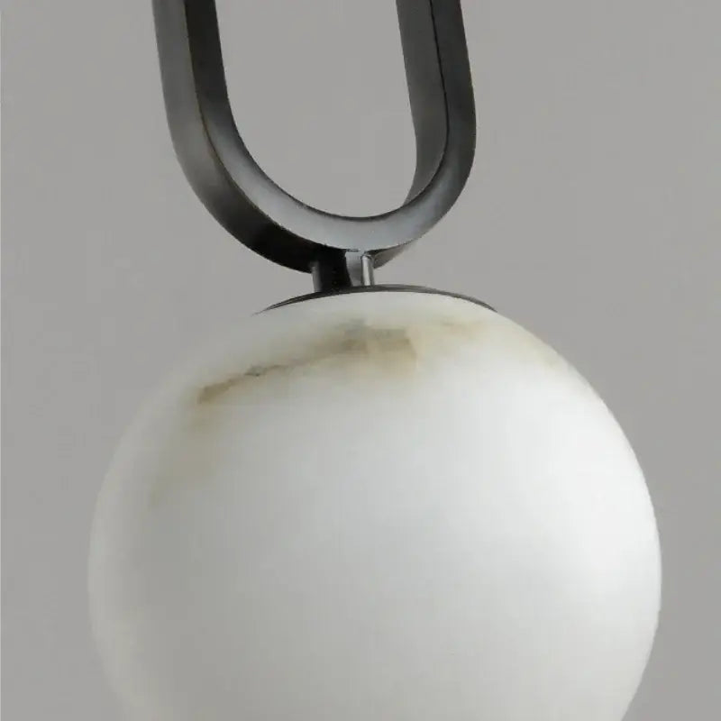 DecorBites™ Moroccan Title: White Marble Hanging Lamp