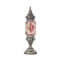DecorBites™ Mosaic Glass Night Light with Mediterranean Tubular Design - Nickel Finish for Bedroom
