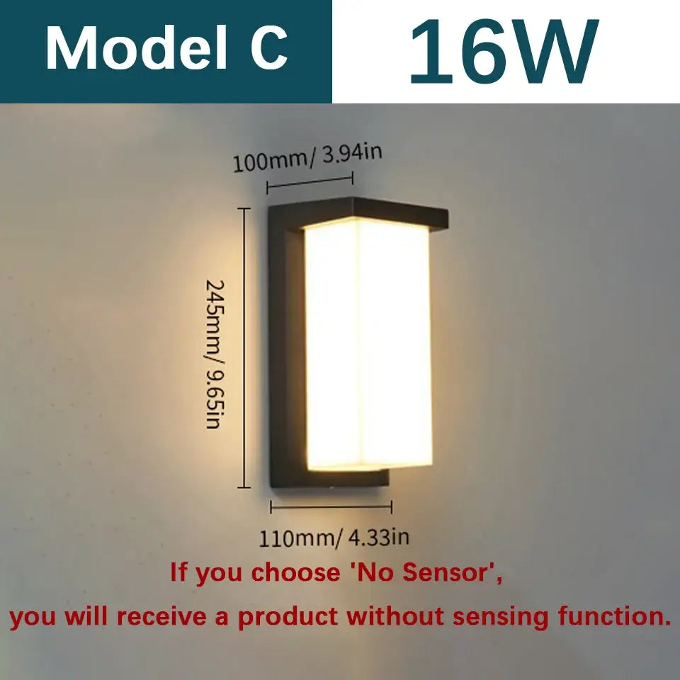 DecorBites™ Motion Sensor Outdoor Wall Light - Waterproof, Modern