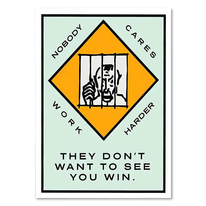 DecorBites™ Motivational Monopoly Millionaire Cartoon Canvas Wall Art