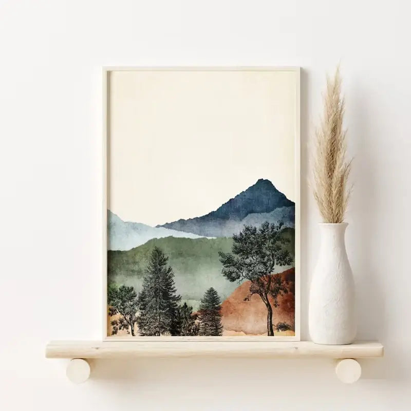 DecorBites™ Mountain Wall Art Set - Watercolor Landscape