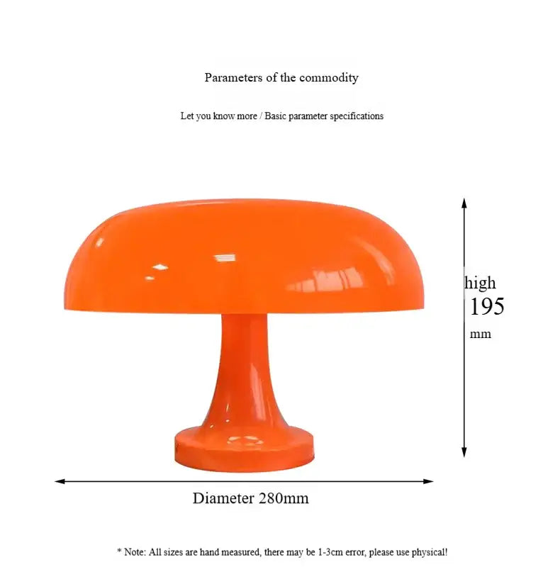 DecorBites™ Mushroom table lamp minimalist modern bedroom bedside lamp Danish designer orange decorative table lamp