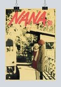 Vintage-style DecorBites™ NANA anime poster with bold red lettering on retro kraft paper wall decor