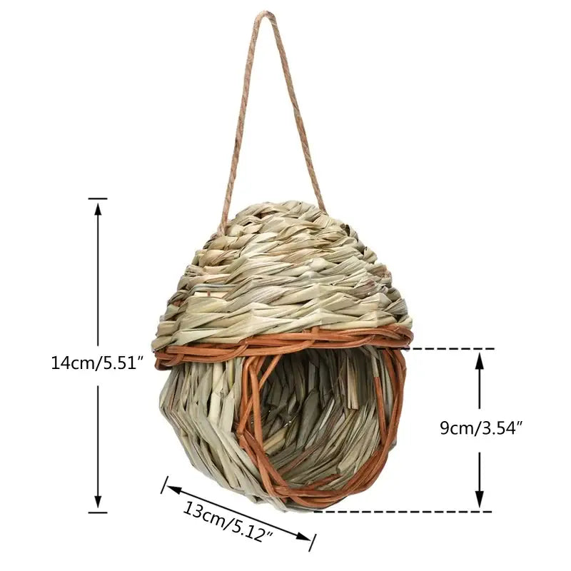 DecorBites™ Natural Grass Bird Cage for Outdoor Decor