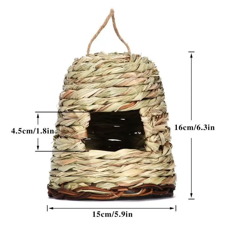 DecorBites™ Natural Grass Bird Cage for Outdoor Decor