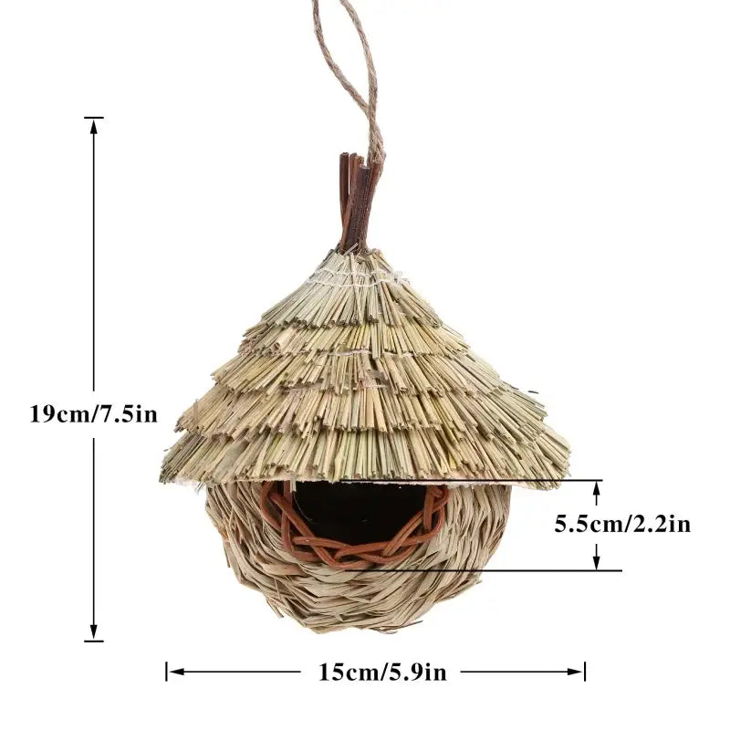 DecorBites™ Natural Grass Bird Cage for Outdoor Decor