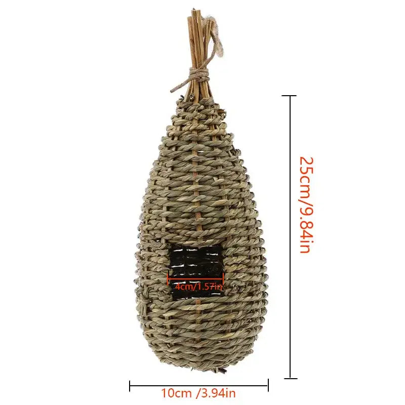 DecorBites™ Natural Grass Bird Cage Hanging Parrot Nest