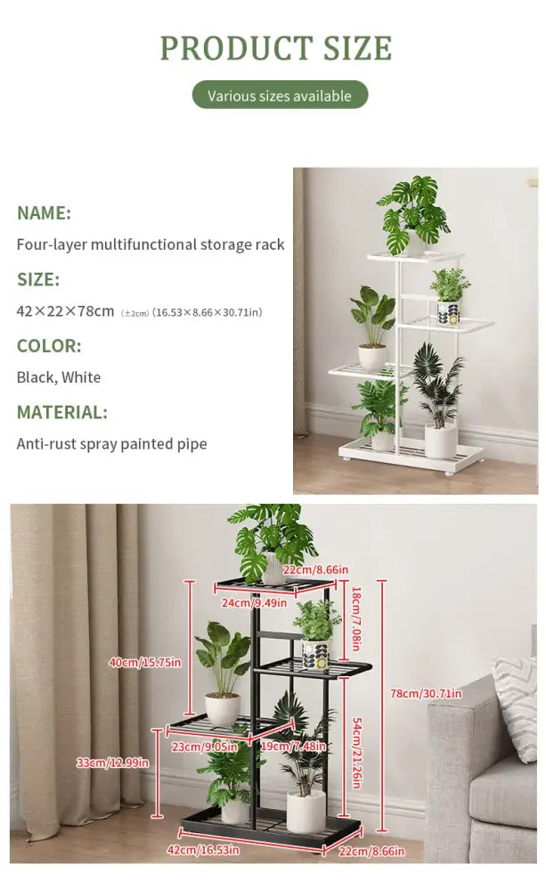 DecorBites™ Natural Iron Plant Stand Holder - 4/5/6Layers
