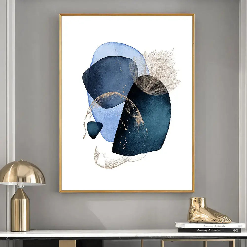 DecorBites™ Navy Blue Geometric Wall Art Set