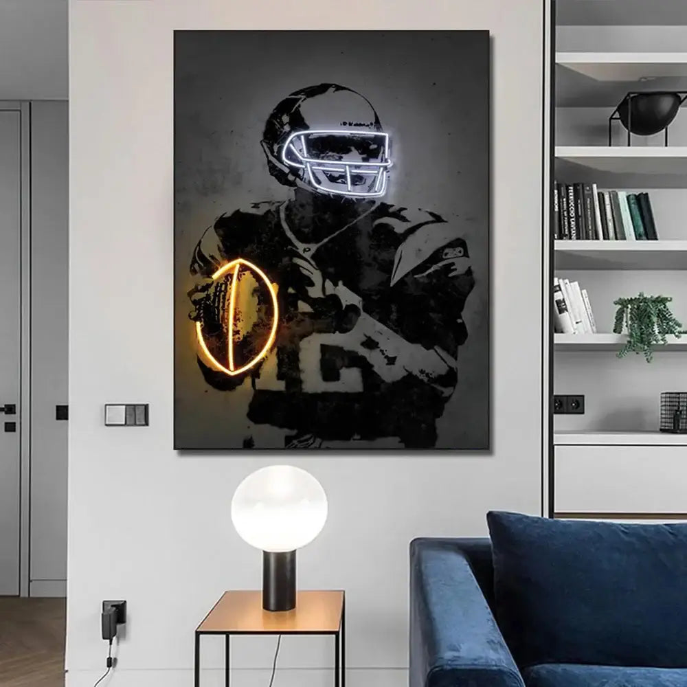 DecorBites™ NBA & Soccer Stars Neon Wall Art