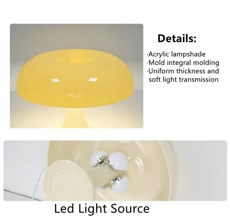 DecorBites™ New Led Mushroom Table Lamp for Hotel Bedroom Bedside Living Room Decoration Lighting Modern Minimalist Creativity Desk Lights