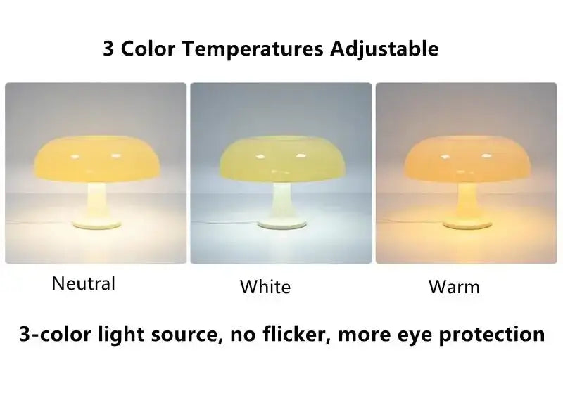 DecorBites™ New Led Mushroom Table Lamp for Hotel Bedroom Bedside Living Room Decoration Lighting Modern Minimalist Creativity Desk Lights