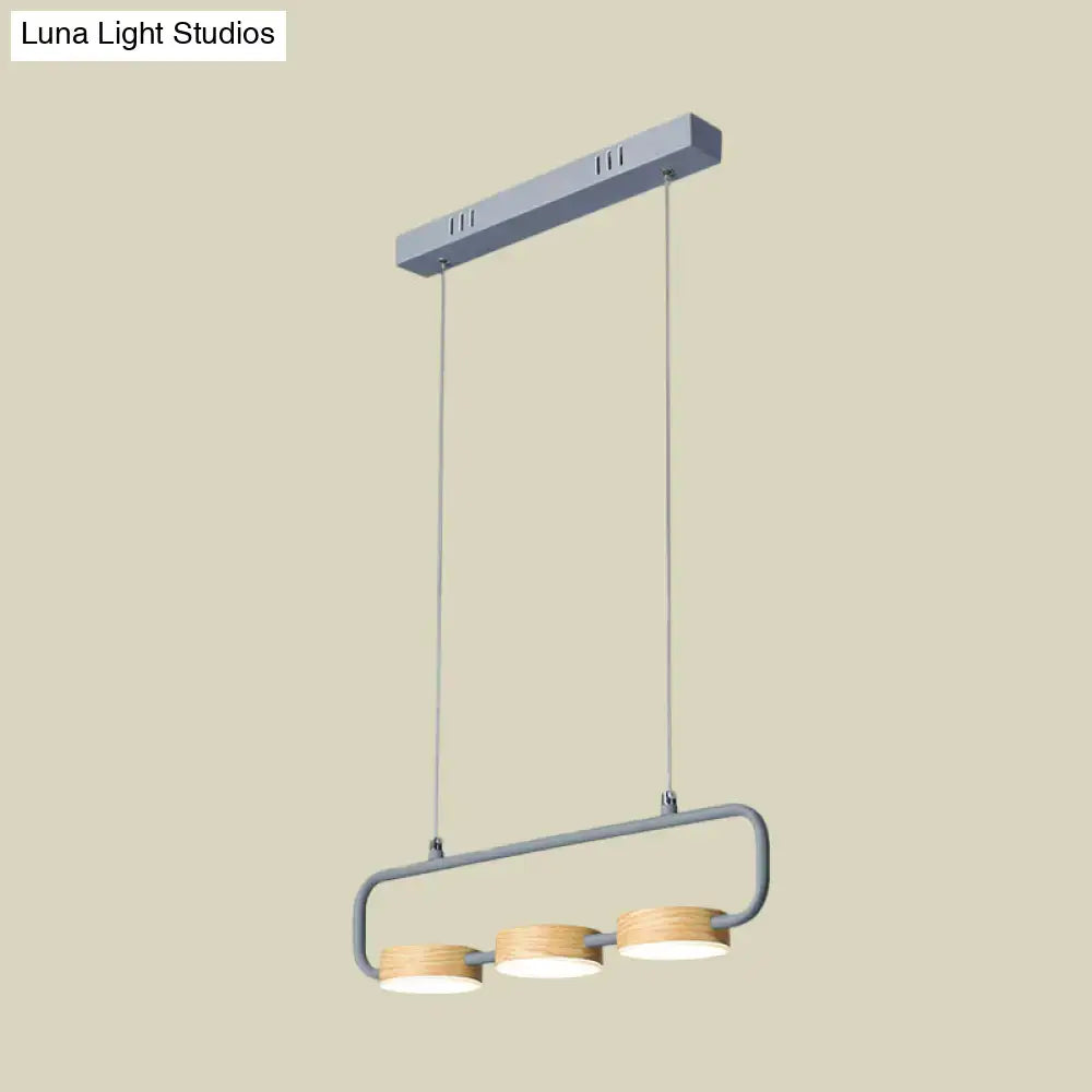 DecorBites™ Nordic 3-Light Hanging Pendant with Metal and Wood Accents for Kitchen Island