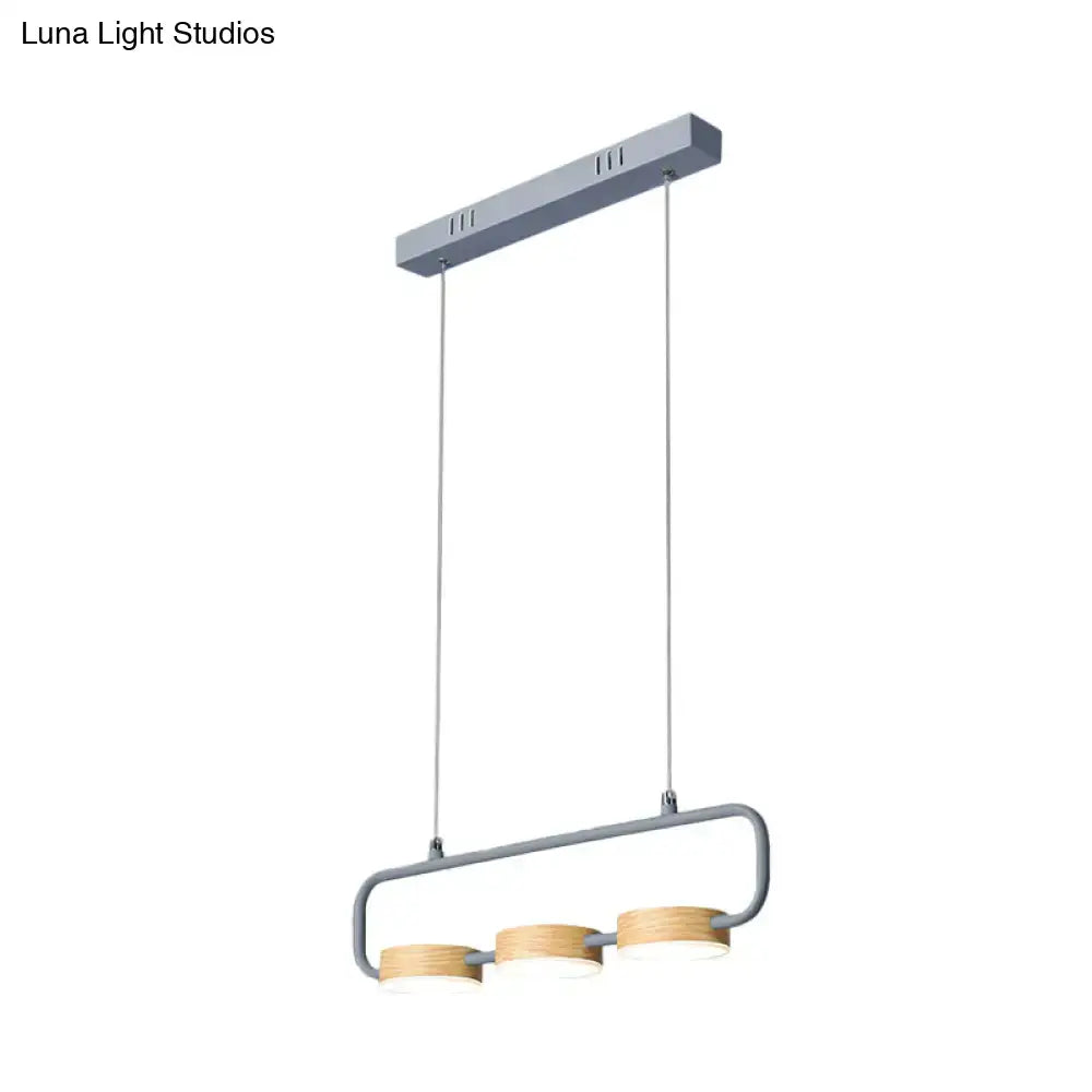 DecorBites™ Nordic 3-Light Hanging Pendant with Metal and Wood Accents for Kitchen Island