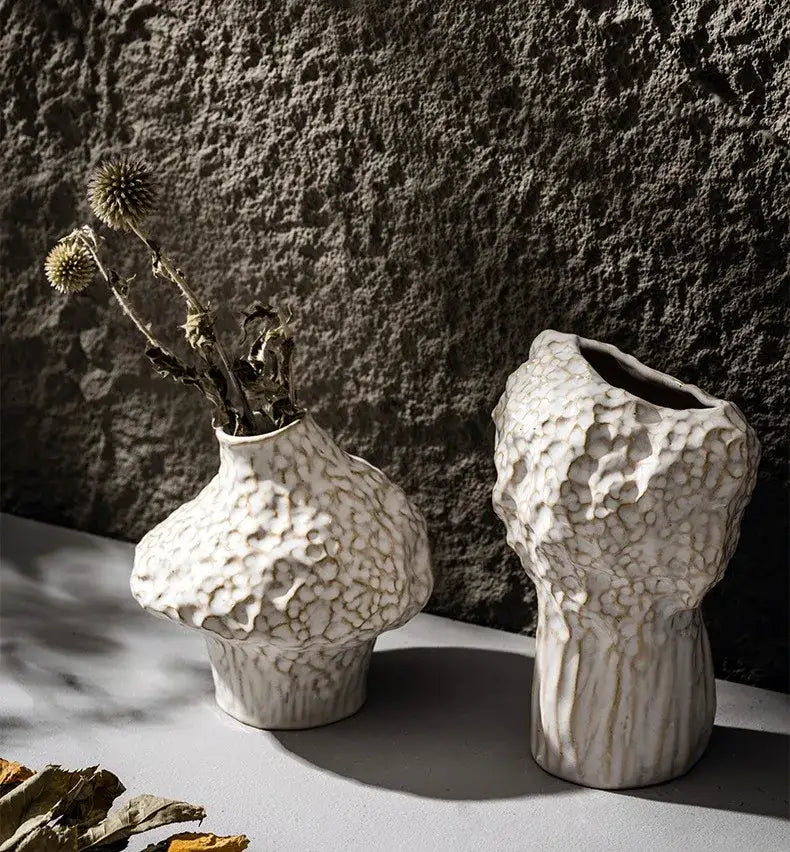 DecorBites™ Nordic Ceramic Vase with Pampas Grass