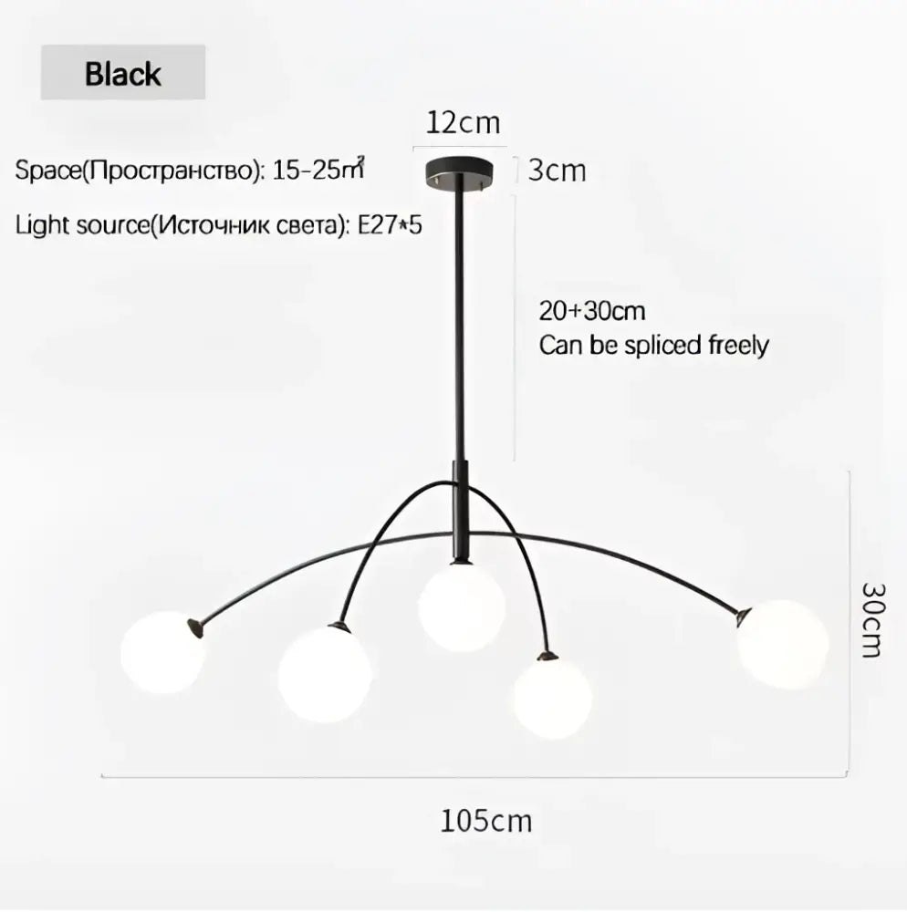 DecorBites™ Nordic Comet Glass Ball Chandelier - Elegant Home Décor