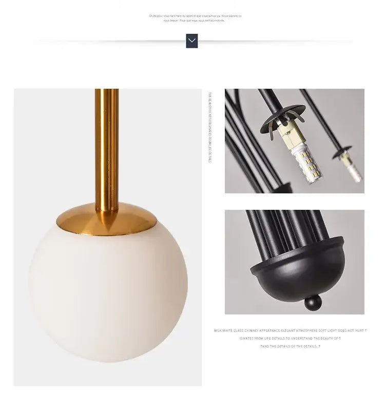 DecorBites™ Nordic Comet Glass Ball Chandelier - Elegant Home Décor
