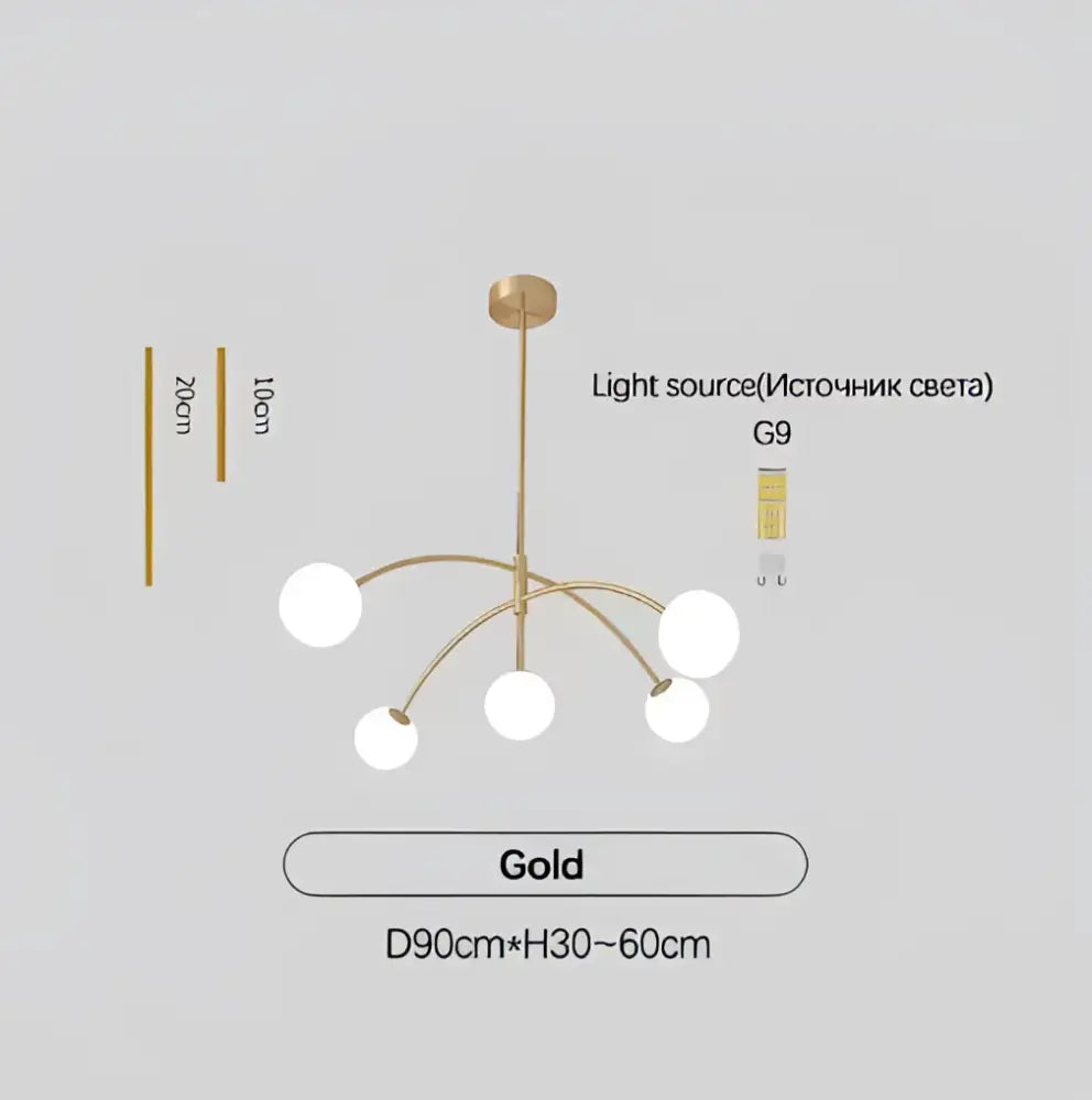 DecorBites™ Nordic Comet Glass Ball Chandelier - Elegant Home Décor