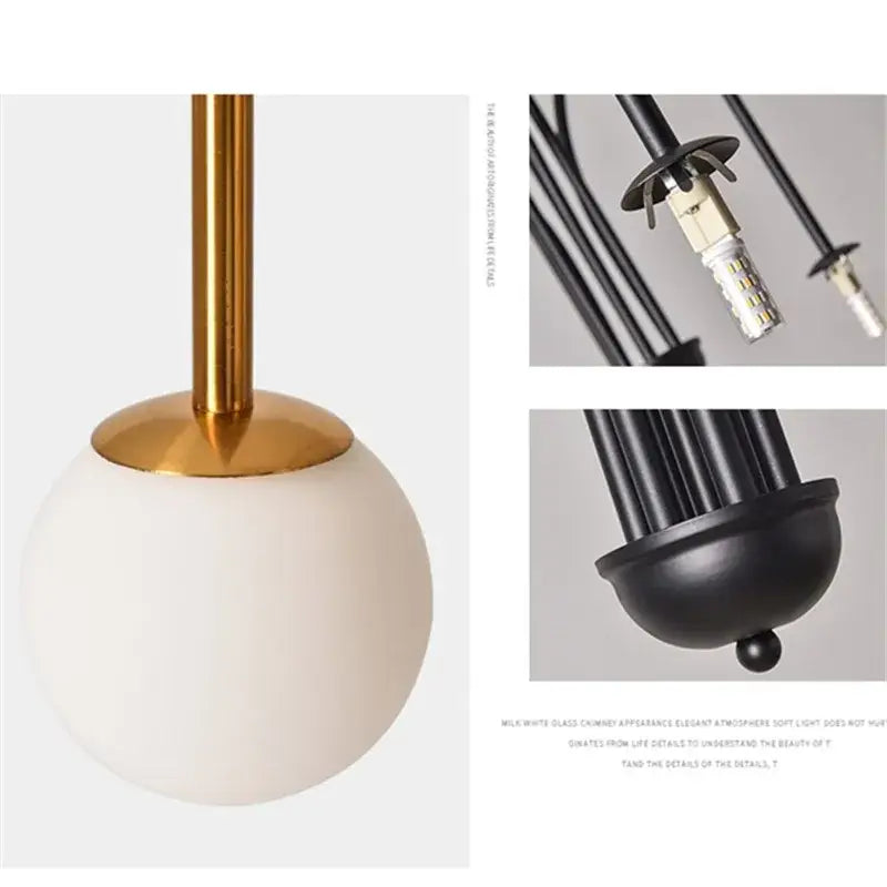 DecorBites™ Nordic Comet Glass Ball Chandelier - Elegant Home Décor