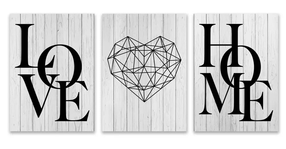 DecorBites™ Nordic Diamond Heart Canvas Prints Set