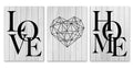 DecorBites™ Nordic Diamond Heart Canvas Prints Set