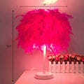 DecorBites™ Nordic Feather Cylinder Table Lamp: Single-Bulb Nightstand Lighting for Bedroom