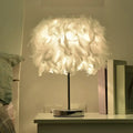 DecorBites™ Nordic Feather Table Lamp - Cylindrical Natural Light for Bedroom or Nightstand