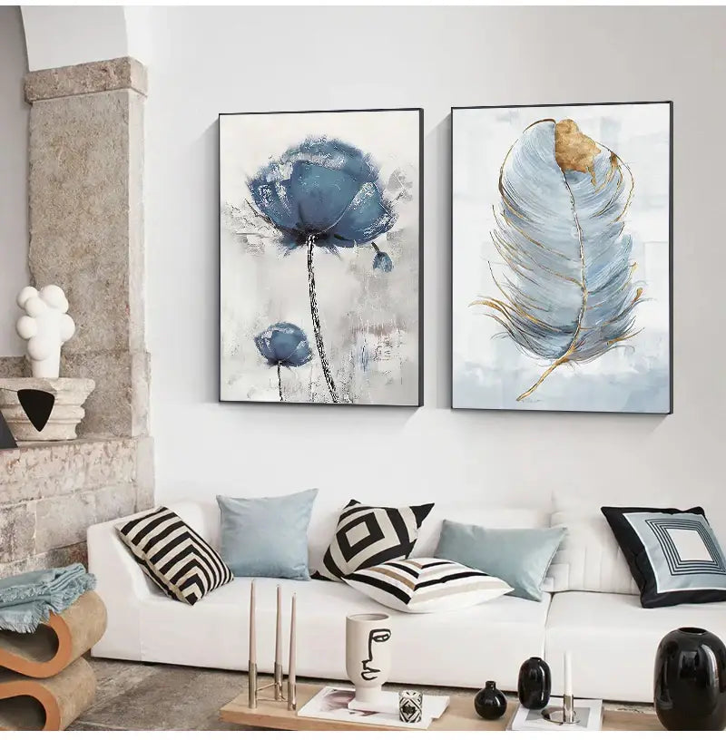 DecorBites™ Nordic Flower Abstract Canvas Art Print