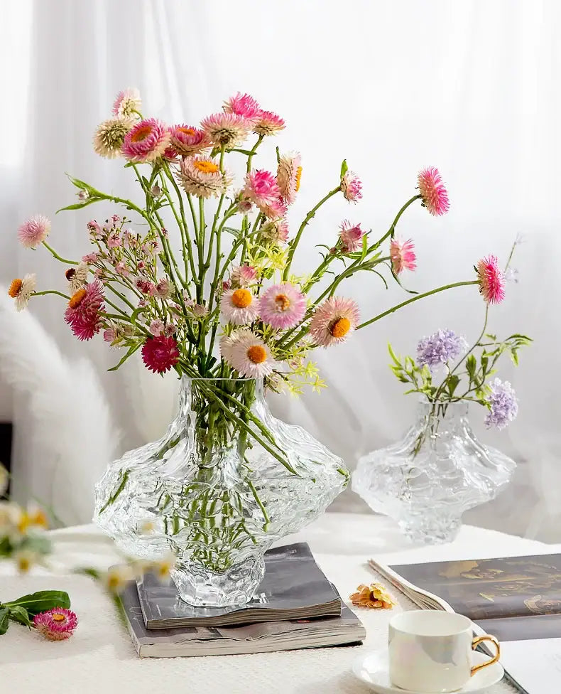 DecorBites™ Nordic Frosting Glass Vase - Modern Home Decor