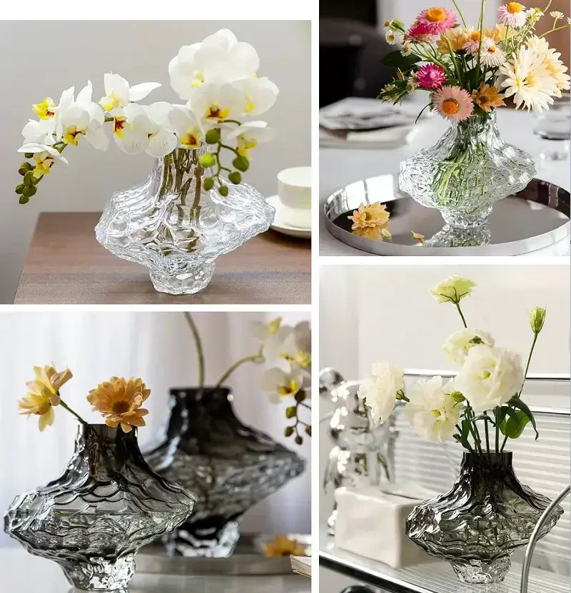 DecorBites™ Nordic Frosting Glass Vase - Modern Home Decor