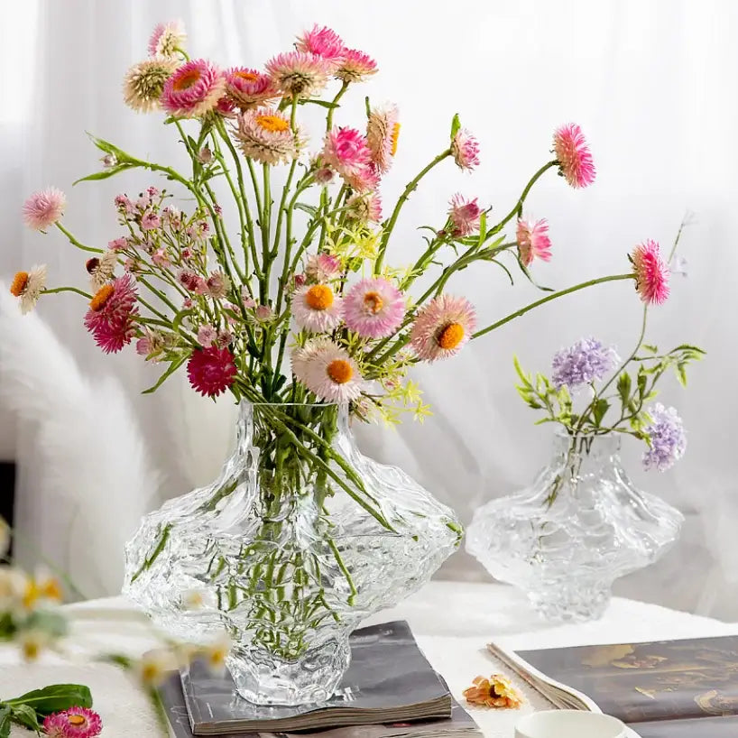 DecorBites™ Nordic Frosting Glass Vase - Modern Home Decor