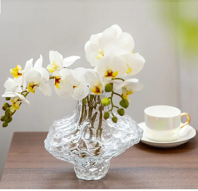 DecorBites™ Nordic Frosting Glass Vase - Modern Home Decor