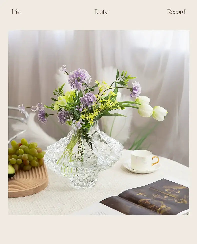 DecorBites™ Nordic Frosting Glass Vase - Modern Home Decor
