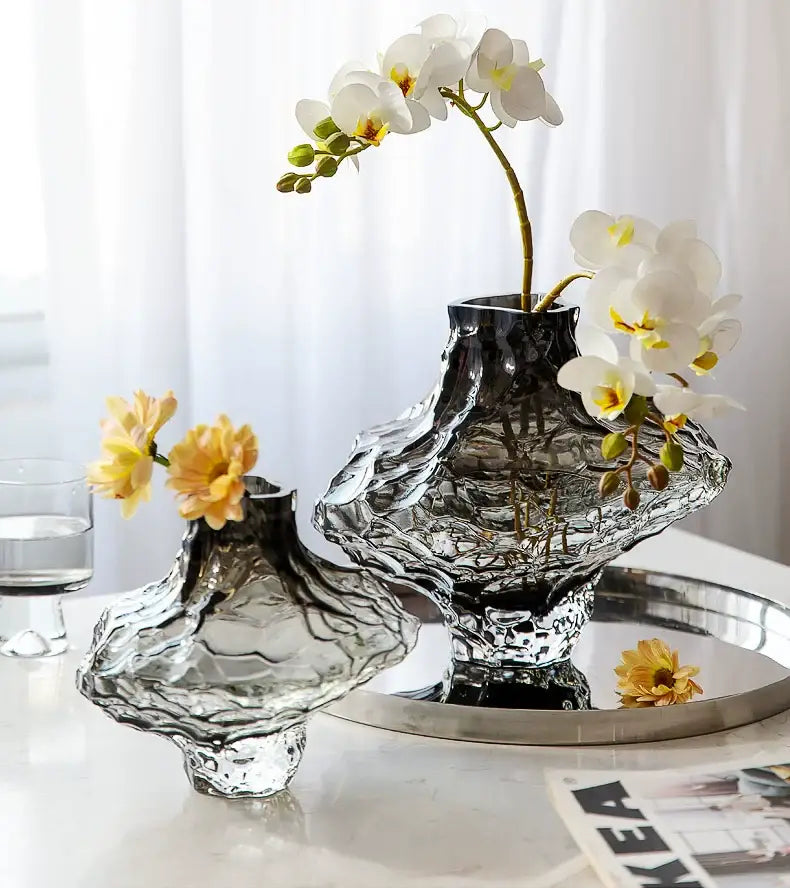 DecorBites™ Nordic Frosting Glass Vase - Modern Home Decor