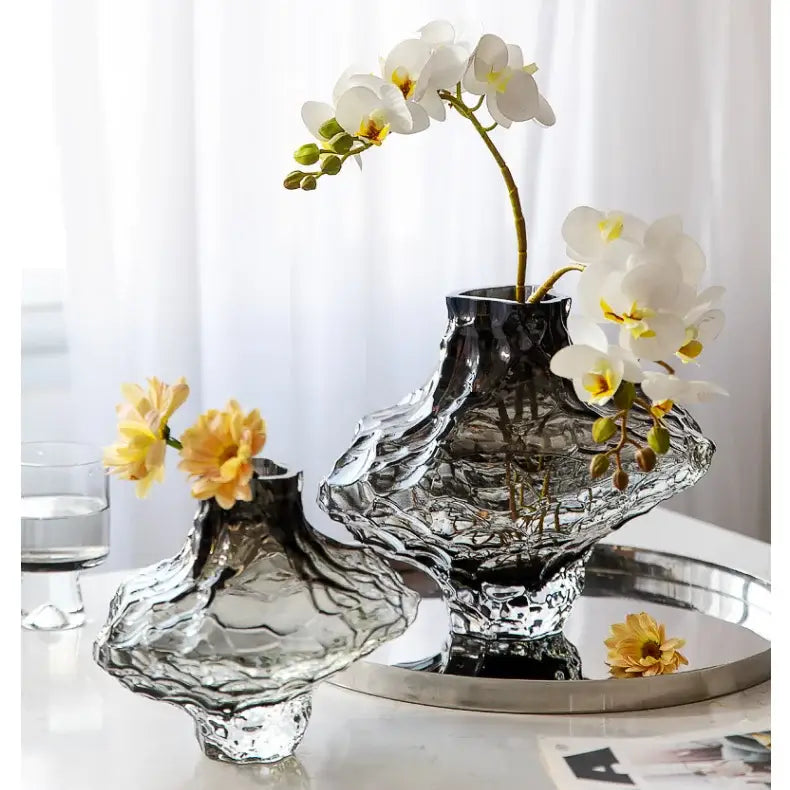 DecorBites™ Nordic Frosting Glass Vase - Modern Home Decor