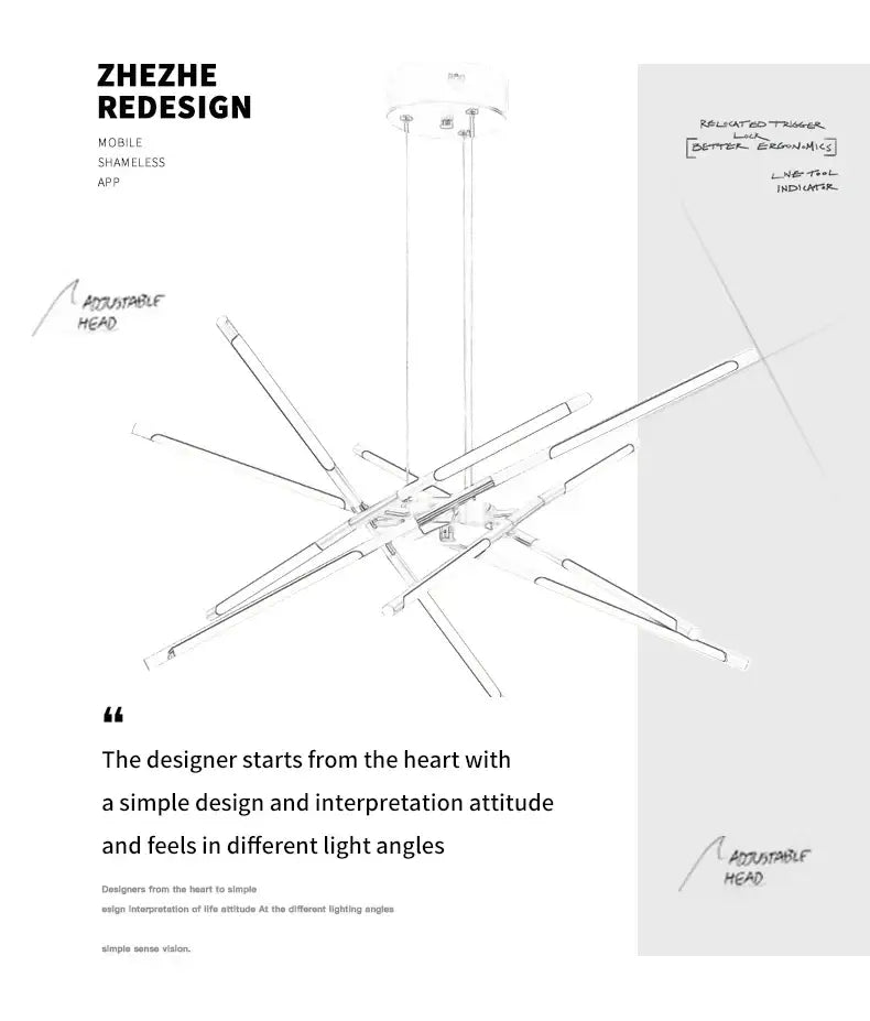DecorBites™ Nordic Geometry LED Chandelier with Remote Control
