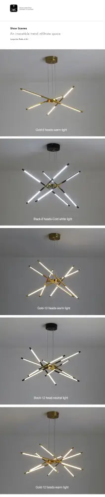DecorBites™ Nordic Geometry LED Chandelier with Remote Control
